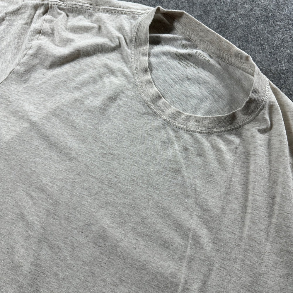 Taylor Stitch Cotton Hemp T-Shirt Mens 44 Oatmeal Short Sleeve Crew Neck Basic